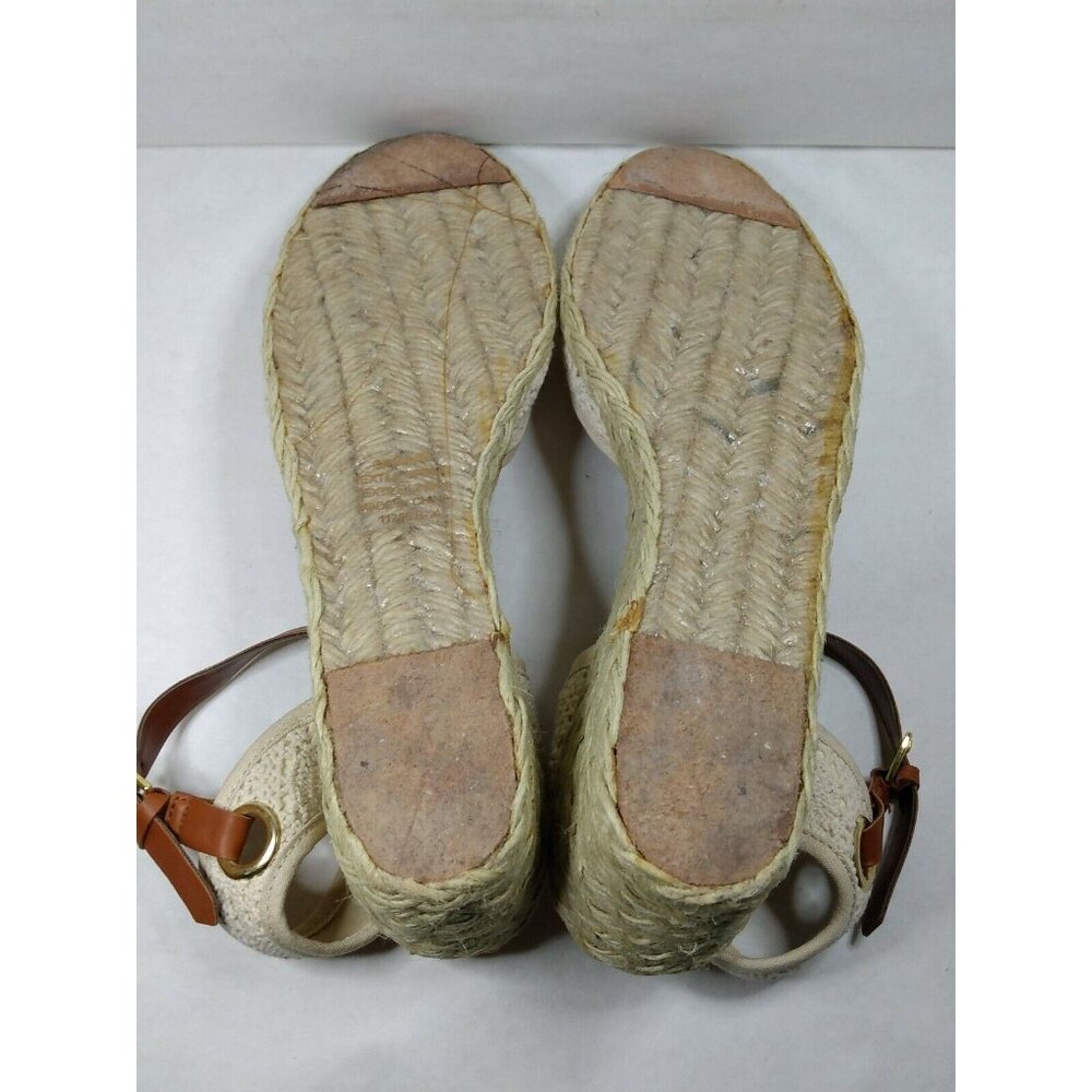 Ralph Lauren Ciara Natural Macrame Womens Wedge Heel Open Toe Sandals Shoes 8 B - Picture 6 of 9